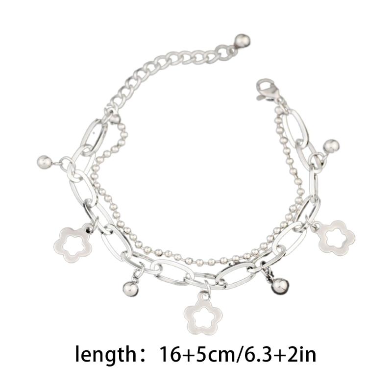 Fashion Hollow Flower Charm Bracelets Multilayer Bangle Jewelry for Women Girls