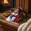Festive Home Decor Supplies 26 Letter Christmas Ornaments, 2D Flat Snowman Hanging Decoration, Acrylic A-Z Clear Pattern Tree Alphabet Letters Pendant