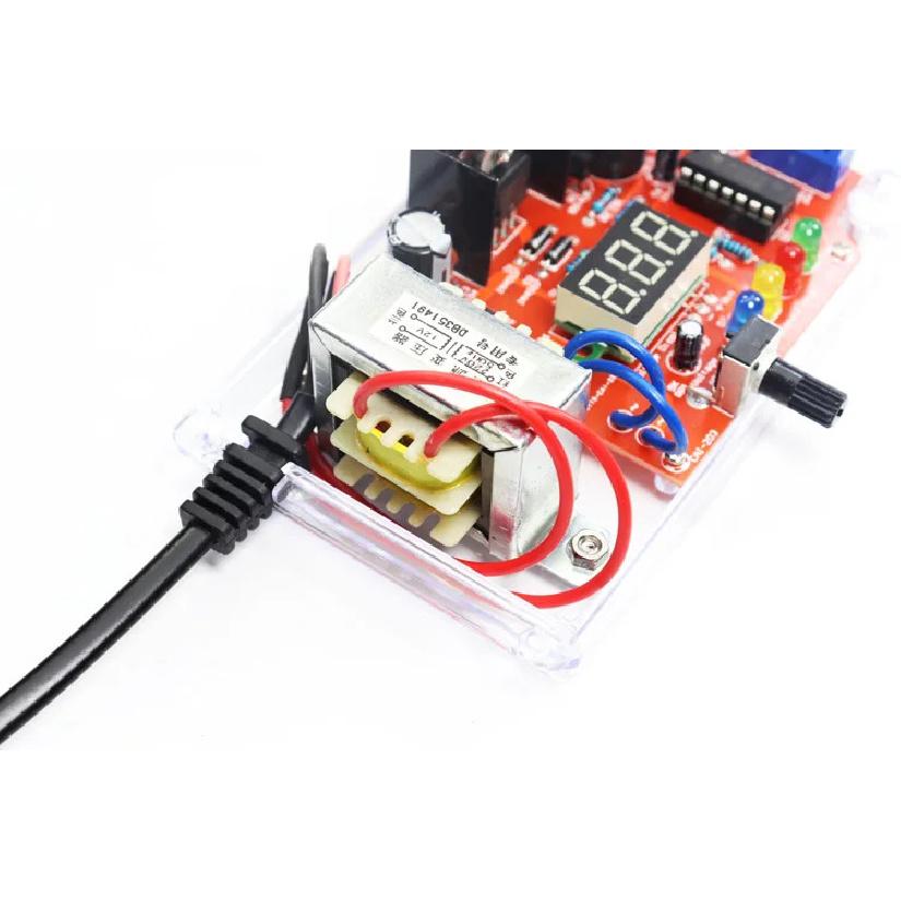 Electronic DIY LM317 Adjustable Voltage Regulated Kit DC Step-down Power Supply Making Parts With Case Soldering Assembly 220V