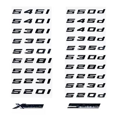 Błyszczące Czarne ABS Emblemat do BMW Serii 5 E39 E60 E61 F10 F11 G30 - 520i 523i 525d 530d 530e 535d 540d 545e Naklejka z Logo na Bagażnik sl2