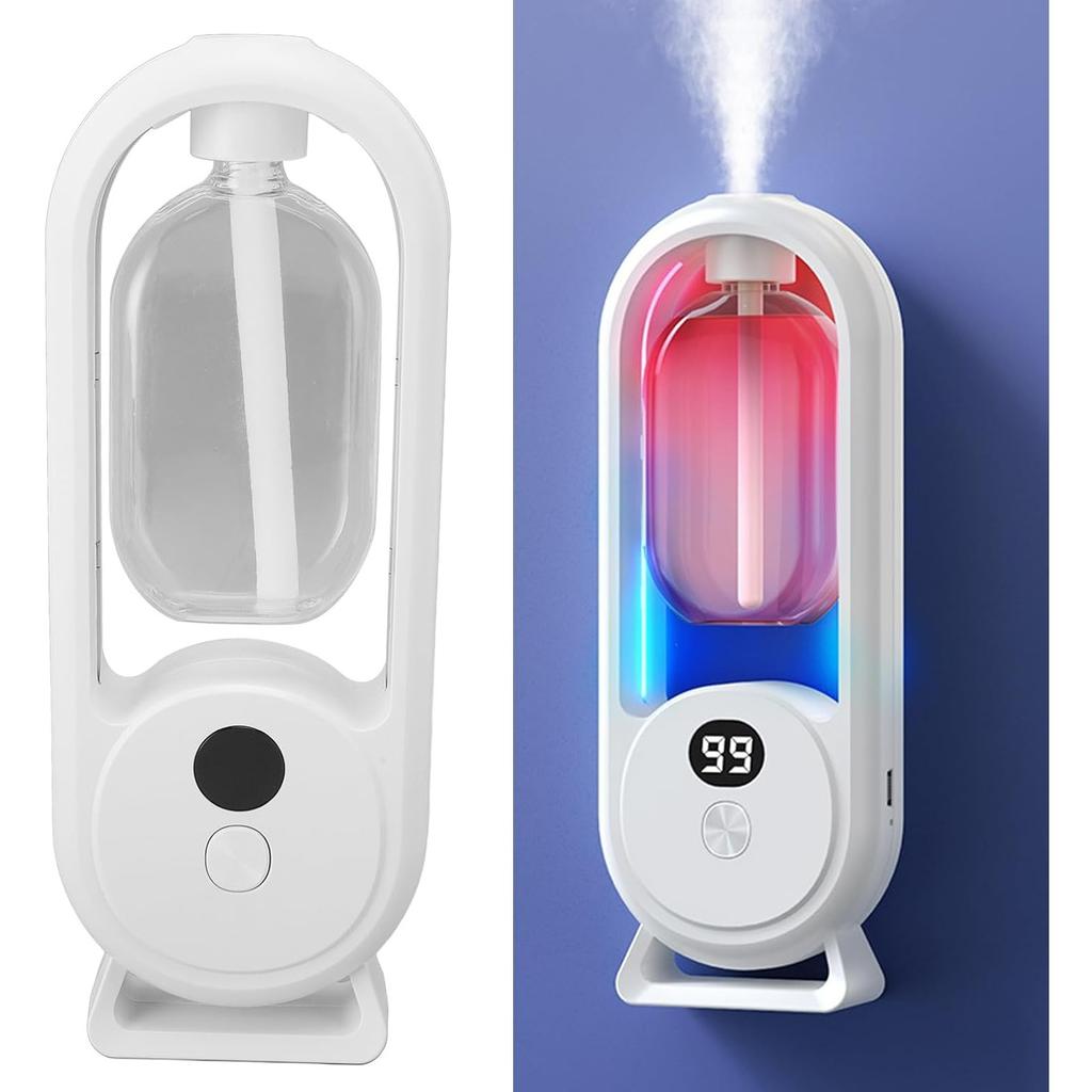 Air Freshener Automatic Spray Bathroom, Wall Mounted Essential Oil Diffuser Automatic Fragrance Dispenser Aromatherapy Diffuser with LED Display