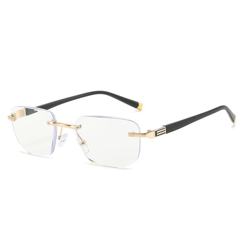 

Retro Rimless Glasses For Men Women Classic Square Reading Glasses Fashion Eyewear For Middle-aged Elderly 4
