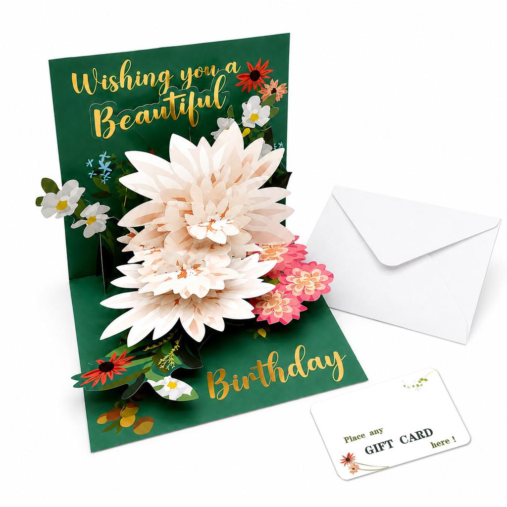 Mothers Day 3d Gift Card With Gold Foil Lotus Flower For Celebration And Appreciation