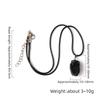 Natural Black Tourmaline Raw Stone Freeform Pendant Necklace