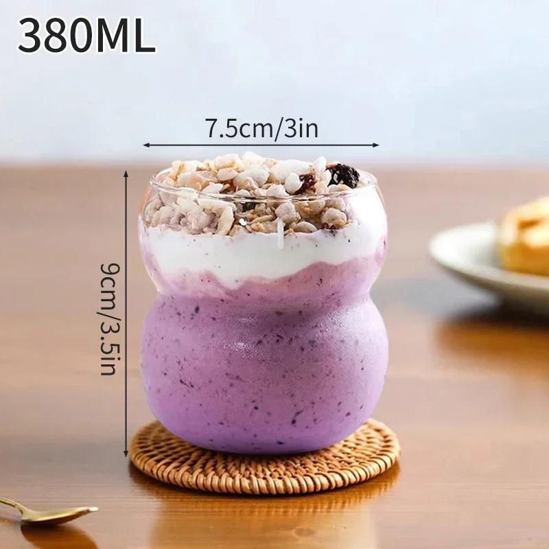 Ins Glass Cup Heat-resistant Tumbler Drinkware Transparent Tea Juice Milk Coffee Mug Home Water Glasses Stripe Mug 410/650/530ml