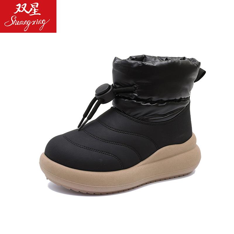 

Big head snow boots non-slip, cold-proof and warm thick-soled outdoor hiking snow boots 35 чёрный