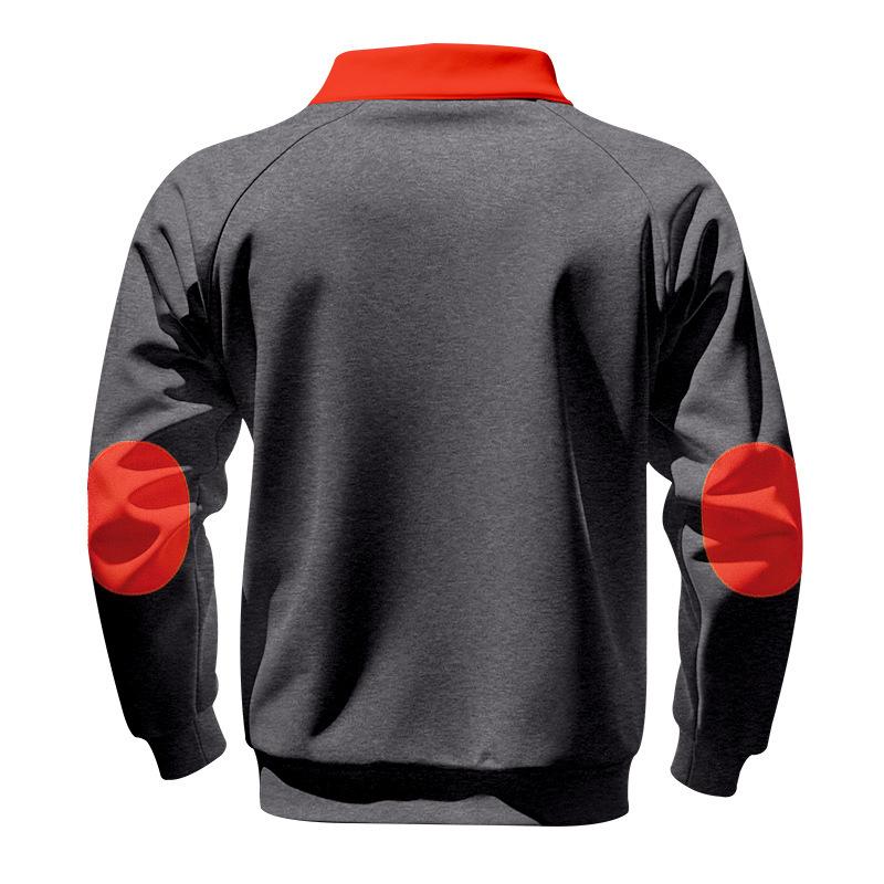 Autumn Winter Men's Hoodies Men Fashion Casual Long Sleeve Half Zippers Stand Collar Patchwork Sweatshirts Male Loose Streetwear