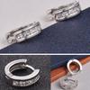 Ear Clip Silver Plated Shiny Silver Plated Rhinestone Ear Studs for Party