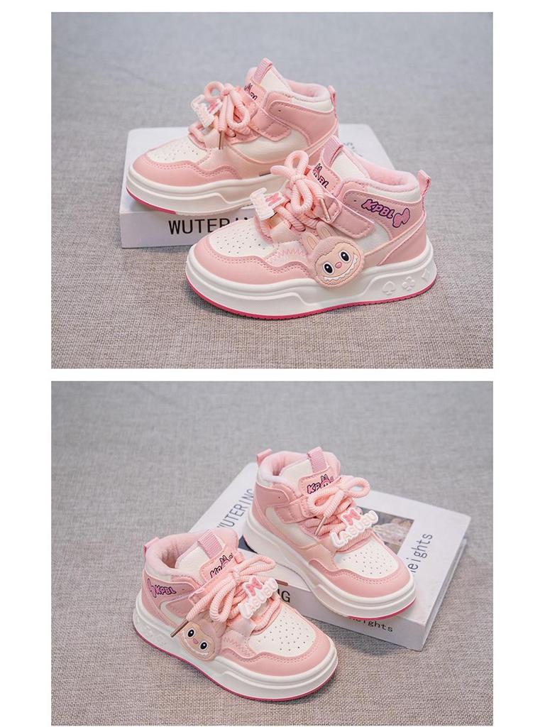 Kinder Winter Baumwolle Schnür-Prinzessin-Sneaker mit Samt-Wärme