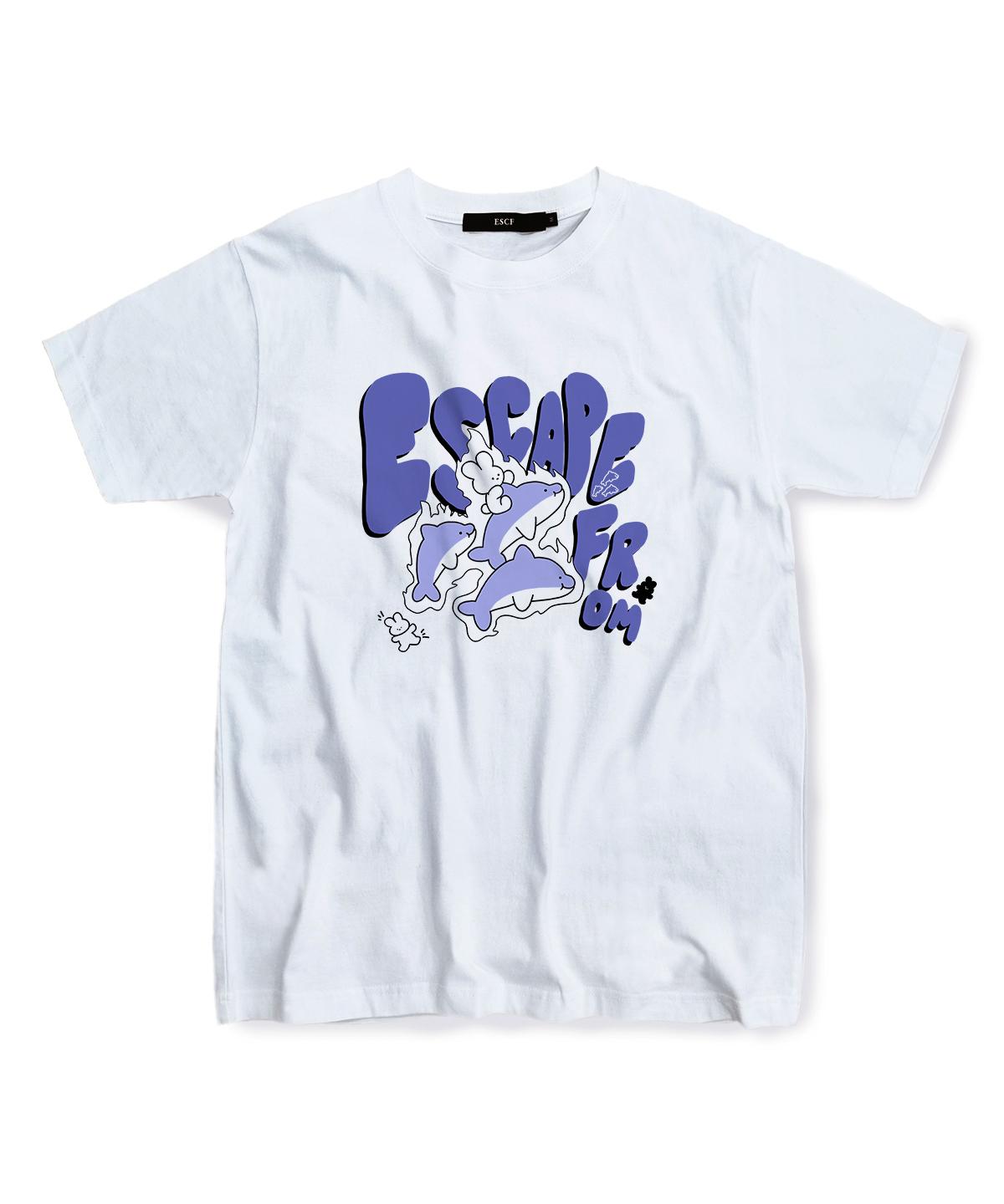 Escape From Riding Dolphin T-Shirt White L