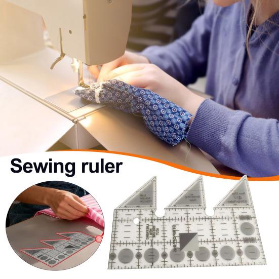 Double Strip Quilting Ruler Transparent Acrylic Measuring Tool 45-Degree Angle Quilting Template Ruler for Sewing Crocheting Embroidery Handcrafting