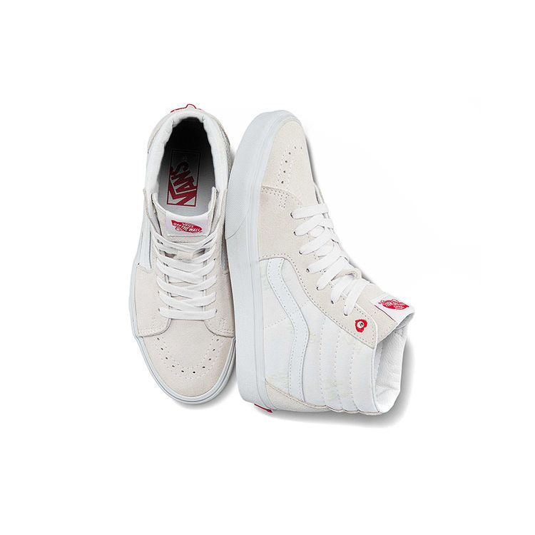 Vans Sk8 Slip Resistant Durable Lightweight High Top Skate Shoes Unisex Skate Shoes Gray White VN0A5JMJB0N