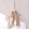 Mediterranean Hand-Carved Wooden Fish with Net Wall Hanging Ornament