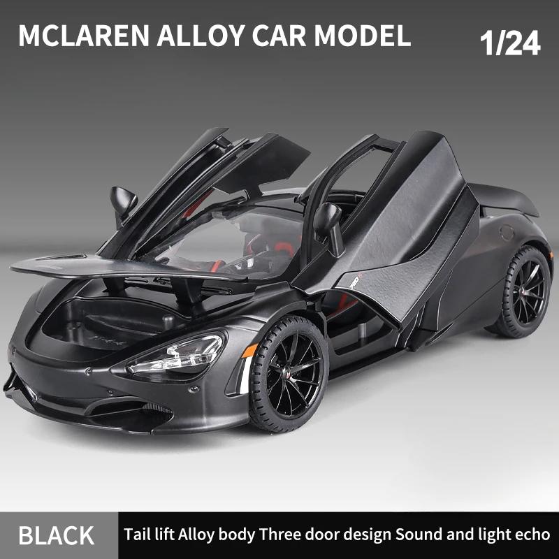 1/24 Scale McLaren 720S Sports Car Alloy Model Toys Simulation Diecasting Car with Sound and Light Pull Back Decorate Toys Boys Present