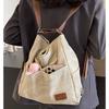 2025 autumn soft leather three-purpose backpack bag women's large-capacity shoulder tote bag commuter college student backpack