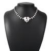 Fashion Bling Rhinestone Rose Heart Pendant Choker Necklace for Women Crystal Wedding Party Statement Jewelry