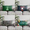 Home Decor Merry Christmas Reindeer Pillow Cover Suitable For Sofa Bedroom Car Pillow Cover Cushion Rectangular Back Cushion