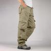 Men's Loose Casual Multi-pocket Work Pants,  Waist Drawstring  Pants