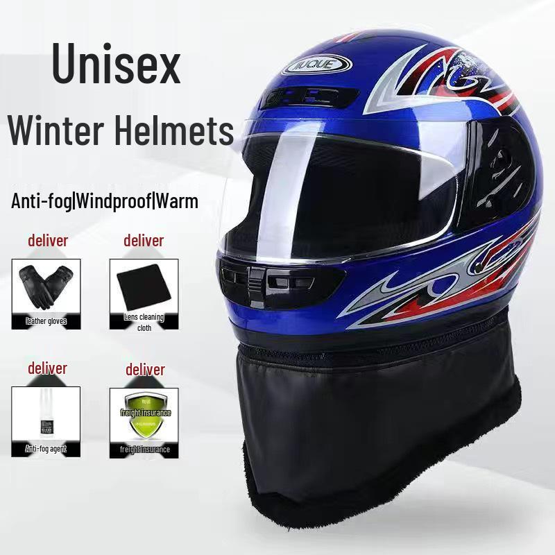All-Season Anti-Fog Full Face Helmet for Men & Women - Winter Warmth, Cold Protection, Electric Scooter & Cycling Safety.