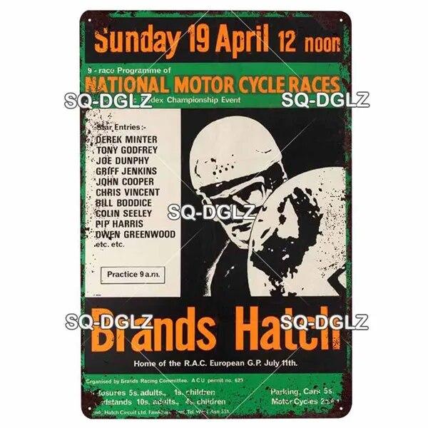 Mfoever Tin Motorcycle Metal Sign Vintage Plaque Poster Tin Sign Wall Decor For Bar Pub Club Retro TT Racing Poster Gift