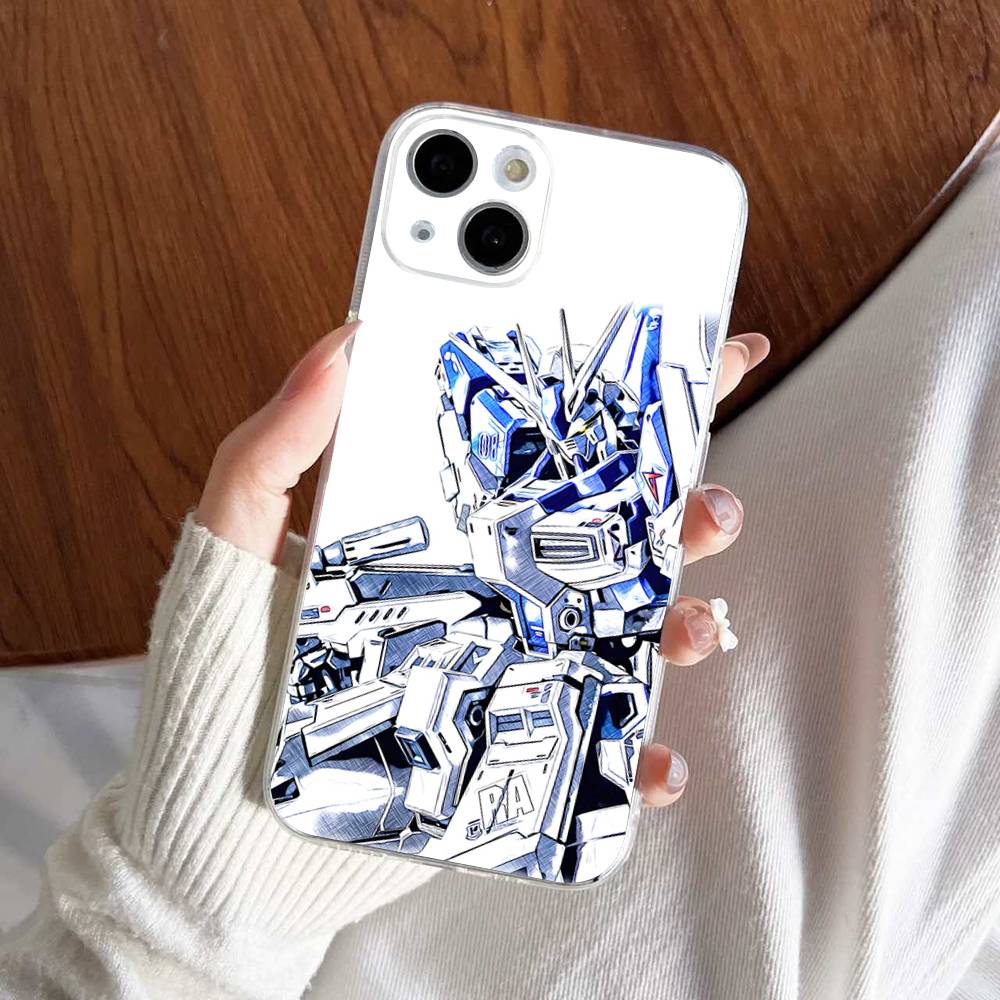 Cartoon G-Gundams Transparent Phone Case For IPhone 16 15 14 13 12 11 Pro Max Plus Soft Cover