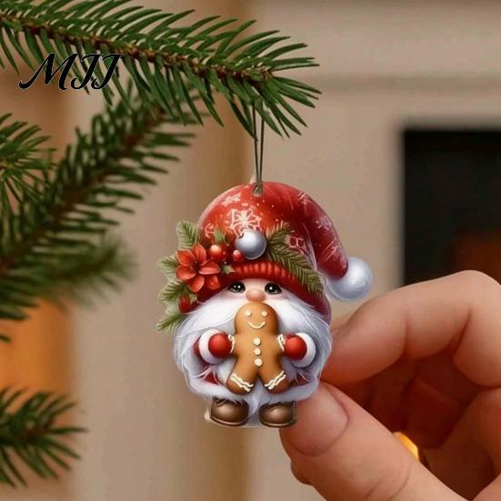 Decorative Wood Pieces for Holidays 12/24/36Pcs Christmas Gnome Ornaments, 2D Wooden Decorations Xmas Tree, Funny Festive Hanging Tags Gnomes
