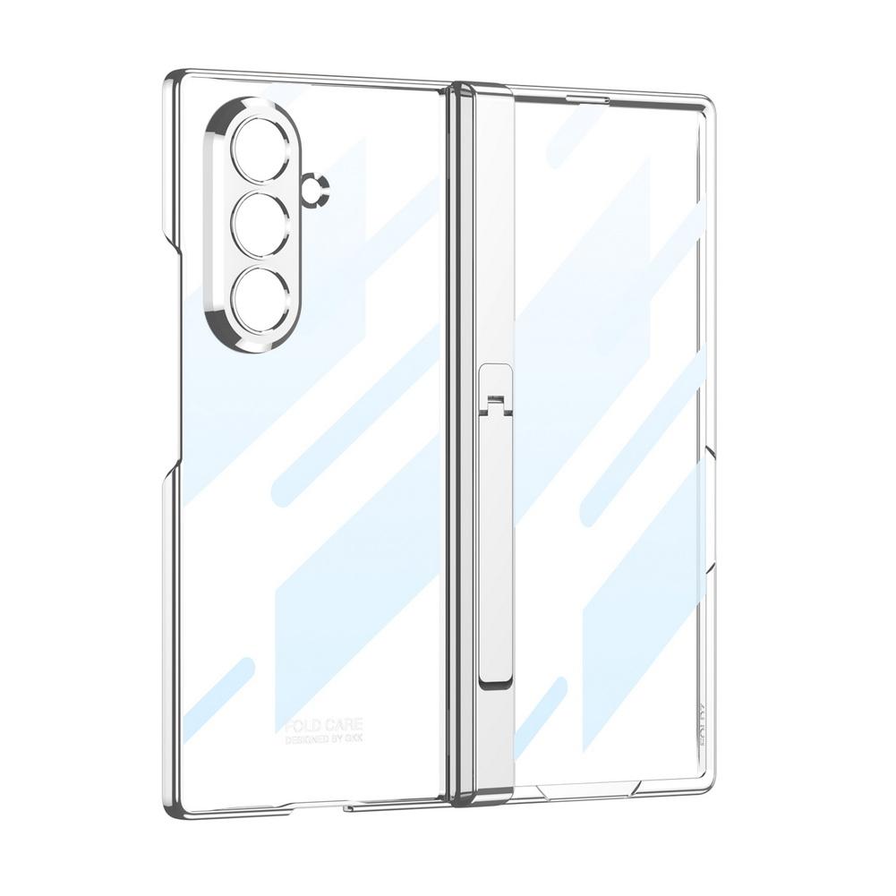 Magnetic Hinge Folding Bracket Plated Frame Transparent Glass Protective Film Case for Samsung Galaxy Z Fold7 Protect Cover