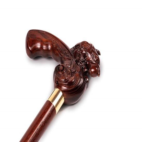 Left Cane For Men Leon King Wooden Cane For Men Hand Carved  91.44cm Fashion Derby Baston