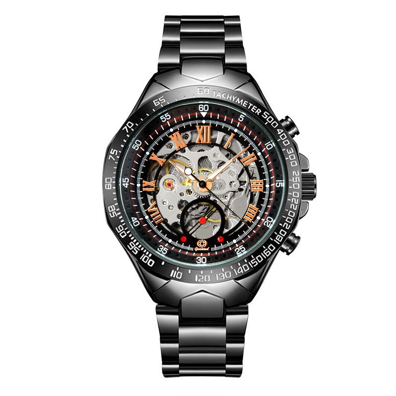 Top Brand New Fashion Business Mechanical Men's Watch Hollow Automatic Men's Mechanical Waterproof Watch