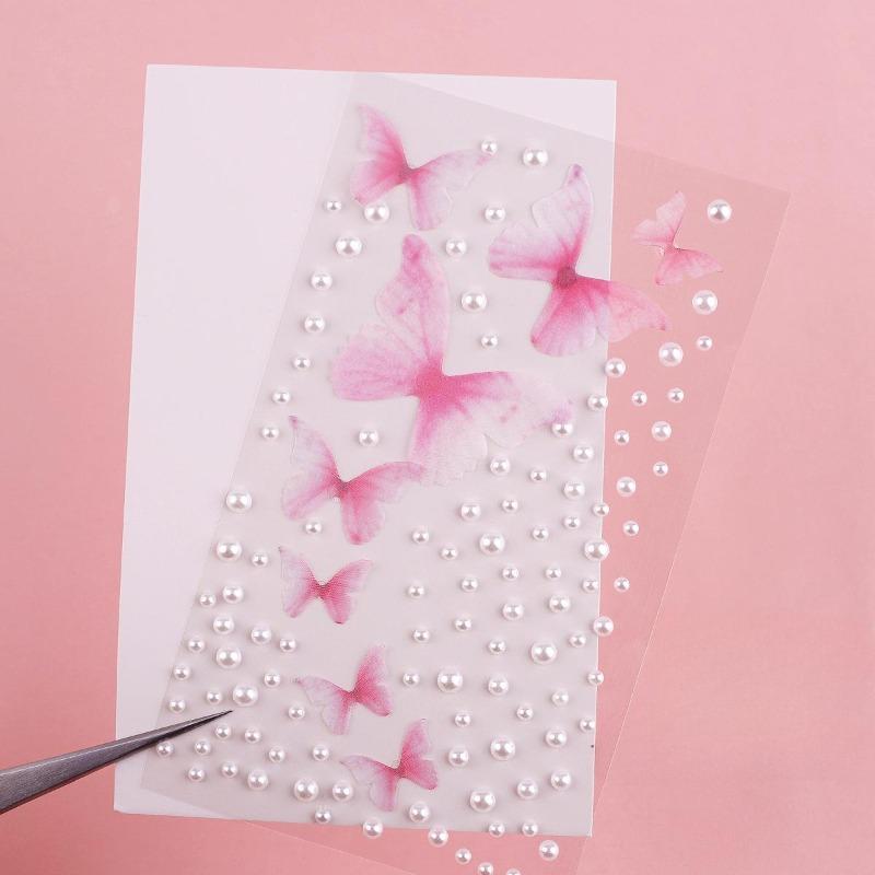 Neue Strass-Schmetterlings-Gesichtsaufkleber mit Perlen, temporäre Tattoo-Aufkleber, langlebig, wasserdicht, Glitzer-Lidschatten, Körper für Festival-Make-up