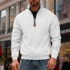Kışlık Erkek Fermuarlı Polar Astarlı Sweatshirt Günlük Dik Yaka Kazak