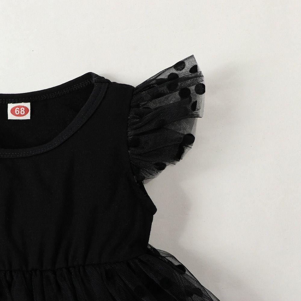 Lace Mesh Baby Girl Bodysuit Cotton Infant Dress with Headband Baby Girl Princess Dress  Birthday