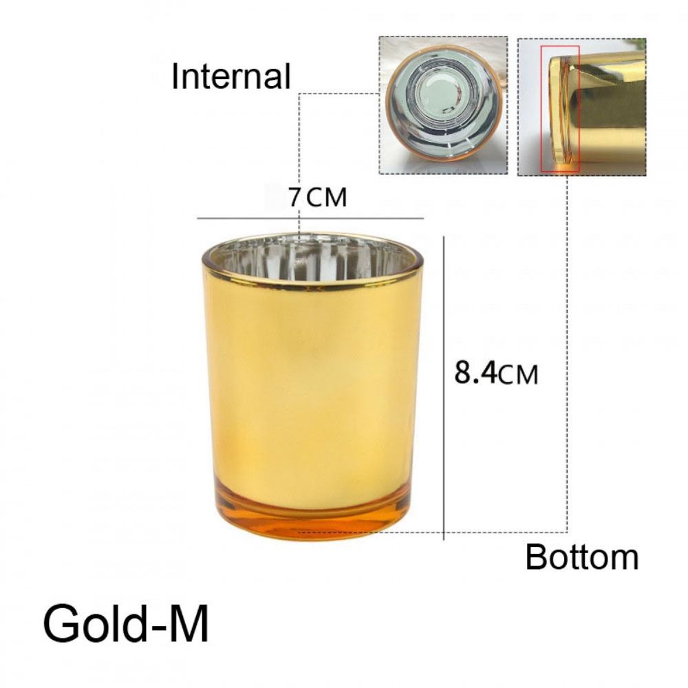 Creative Electroplated Glass Candle Cup Colorful Aroma Aromatherapy Cup Empty Glass Container Living Room Ornament
