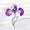 Fortschrittliche Strass-Iris-Brosche für Damen Elegante Hochwertige Blumenbroschen Retro Metall-Anstecknadel Stoffzubehör