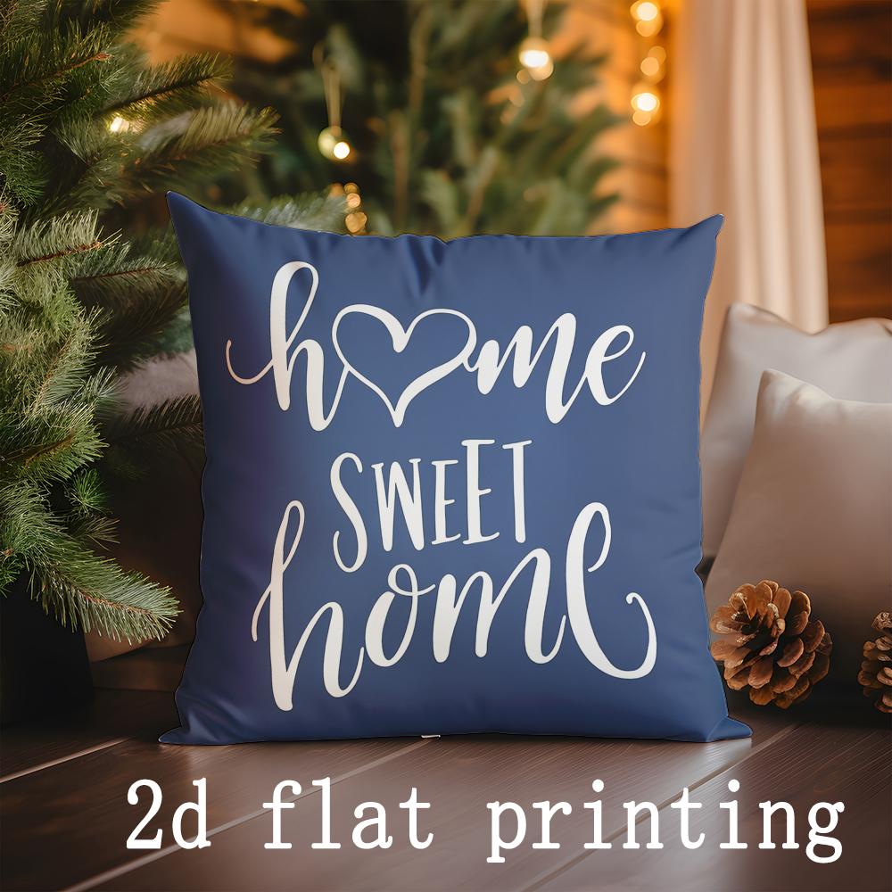 

Home Decor Floral & Home Sweet Word Printed Pattern Cushion Cover Suitable for Sofa Bedroom Car Pillow Cover 16x16Inch