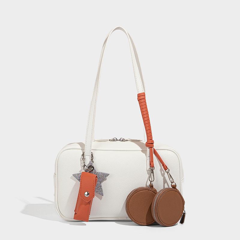 2025 New Women's Bag High-End Niche Boston Bag Simple Versatile Underarm Bowling Bag