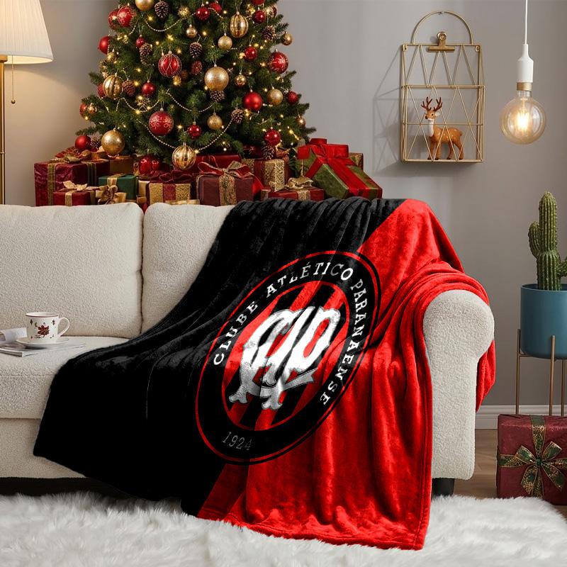 Atletico Paranaense Crest Throws Blanket Flannel Blankets Plush for Couch Bed Gifts for Men Women Travel picnic blanket Christmas fan gifts