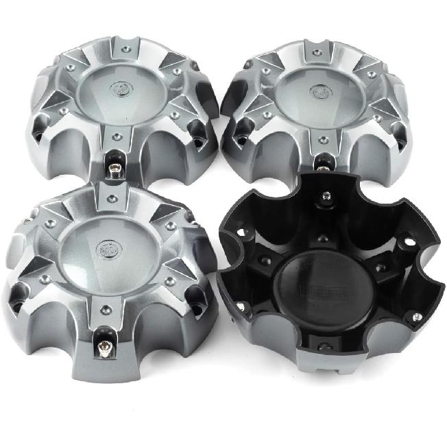 

5.55in Wheel Center Caps for Ballistic Center Hubcaps, 4 Pack Black Center Cover Replacement, 6 lugs серый