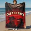 1pc Casablanca Outdoor Flannel Blanket Soft Plush Decor for Picnics, camping,Bedroom, Playroom, or Lunch Break, Perfect Gift