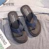 WOTTE Zehensandalen Herren Badeschuhe Strandsandalen Hausschuhe für Herren Ballerinas chaussure homme Rutschfeste Schuhe Männlich Herren Sandalen Innen&Außen
