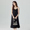 INMAN Elegant Textured Jacquard A-Line Midi Camisole Dress