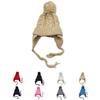 Kids Children Knit Hat Solid Color Ear Flaps Cap Boy Girl Warm Beanie Bonnet