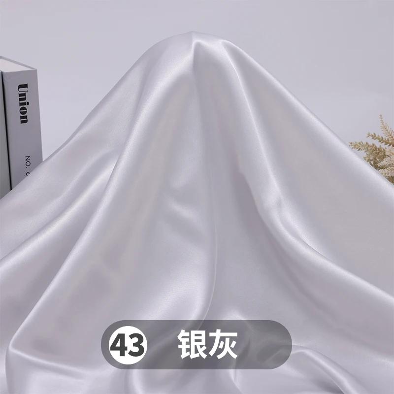 Soft Smooth Satin Fabric By The Meter for Clothes Hanfu Gift Box Lining Wedding Decoration DIY Sewing Cloth Plain White Purple