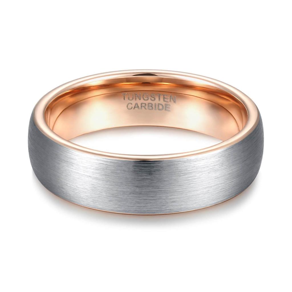 European & American Classic Two-Tone Brushed Tungsten Steel Unisex Ring, 4-8mm Wide