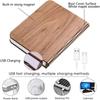 Rechargeable LED Book Lamp,Wooden Night Light,Portable Desktop Light,Foldable Reading Lamp,Home Library Bedside Ambient Lighting