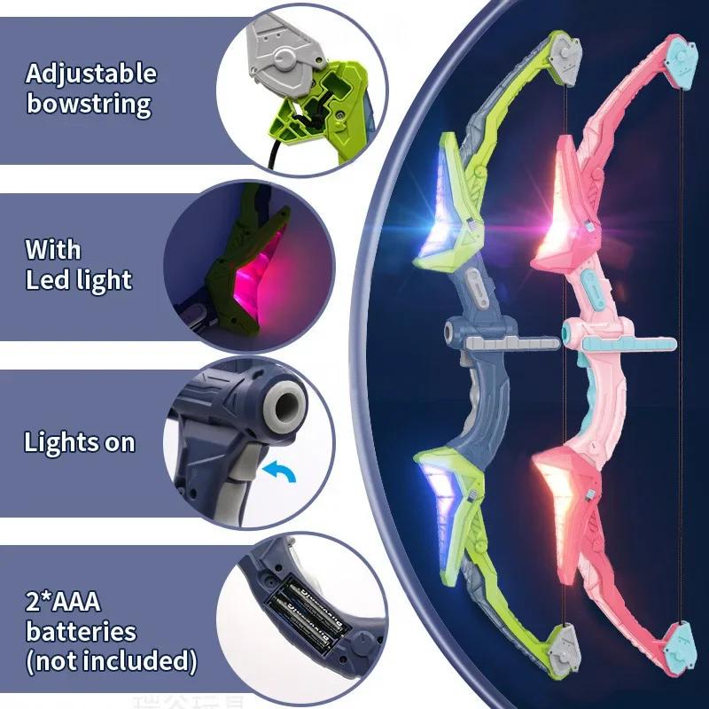 Barnas pil og bue sett leker med LED-blinklys Barnas bueskyting bue Øvelsesbue Utendørs sport spill Skyteleke Guttegave
