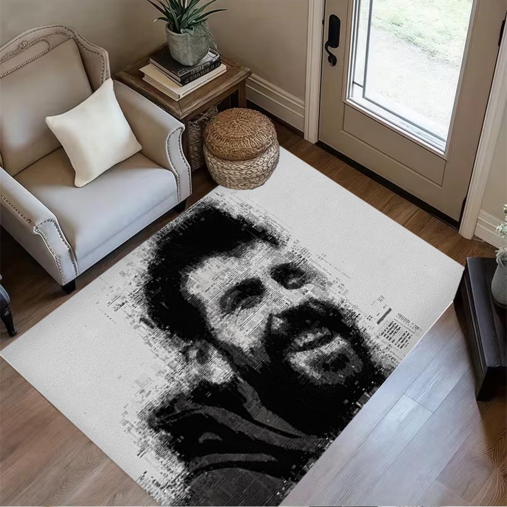 Football Player Action Area Rug Design for Study room Entryway Dining Room Balcony Antislip Carpet Decorate Offices Best for Christmas