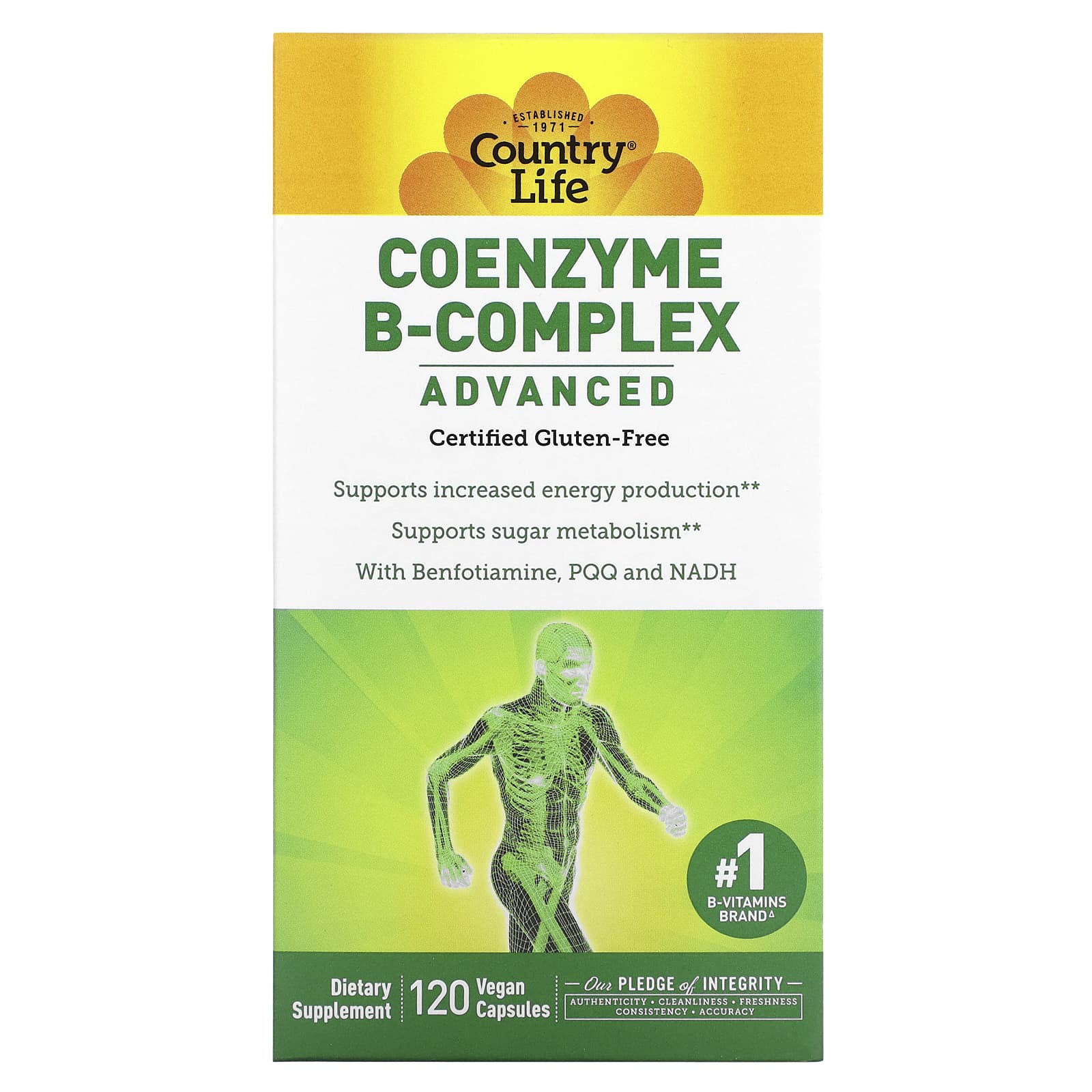 

Country Life, Coenzyme B-Complex, Advanced, 120 Veggie Capsules