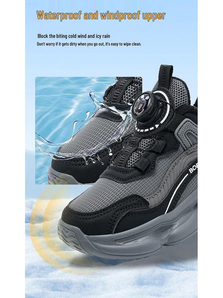 Bobodou Boys' Cotton Sports Shoes - Spring 2026 Collection, Medium & Large Sizes, Double Mesh, Warm & Breathable.