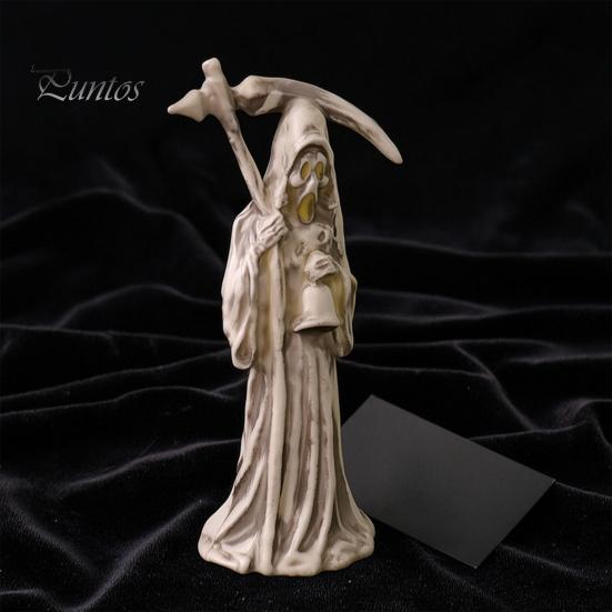 Dark Shape Halloween Decor Scythe Night Light, Grim Reaper LED Desktop Light Decor, Warm Glow Ornament for Spooky Party Home